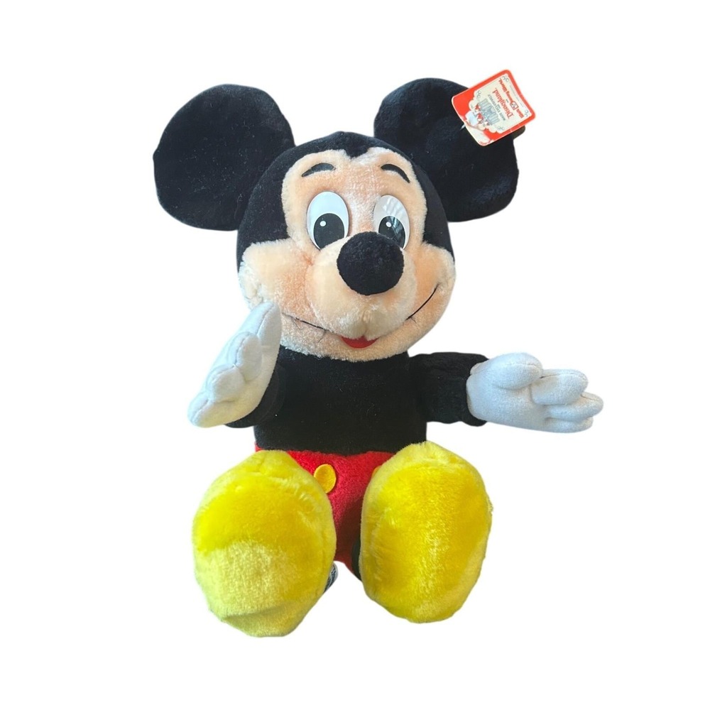 Vintage 1970s Walt Disney Mickey Mouse‎ Plush Doll Toy Disneyland Made In Korea